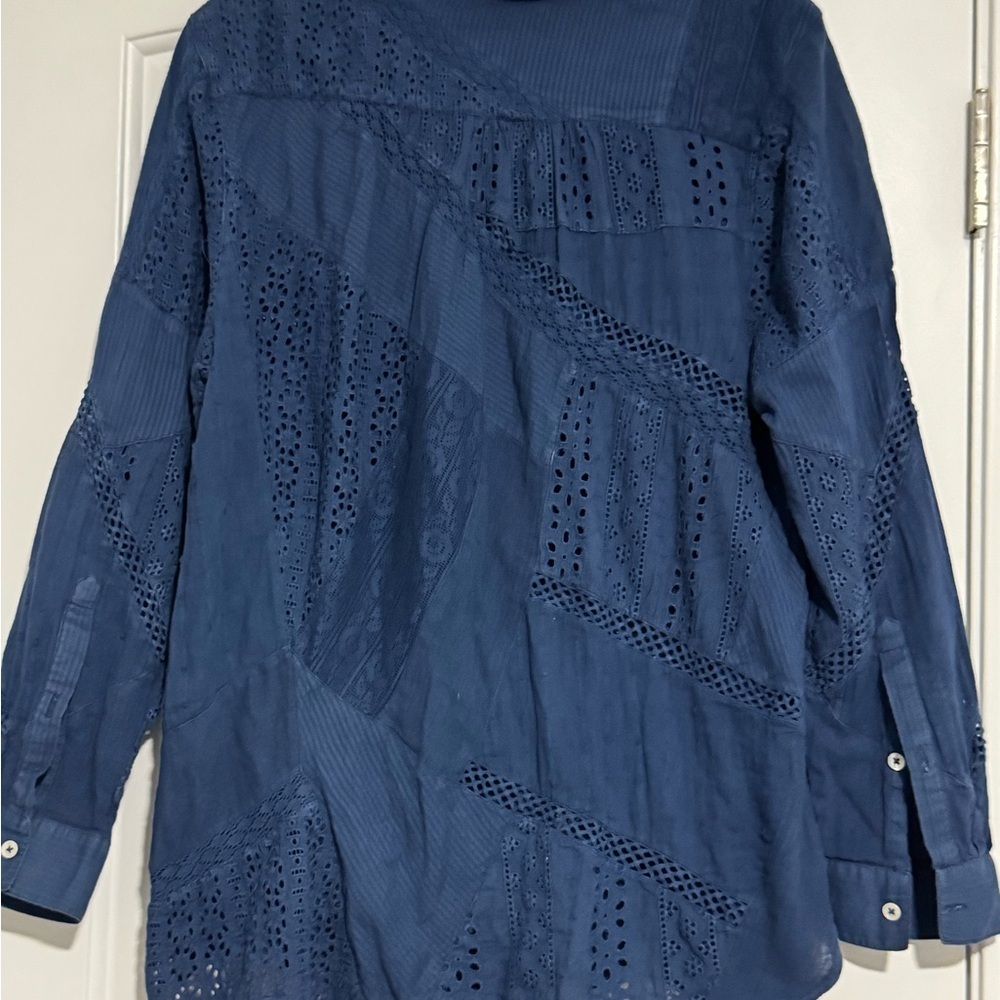 Sundance Blue Lace Blouse - Picture 3 of 7